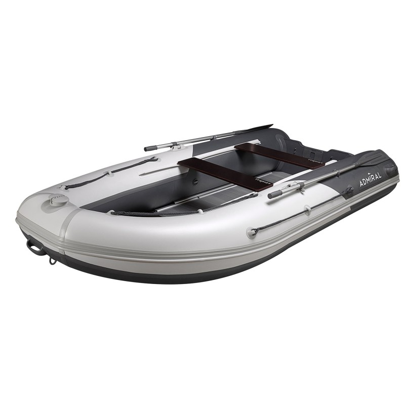 Лодка надувная ПВХ Адмирал 320 S Pro, пайол фанерный, серый/белый