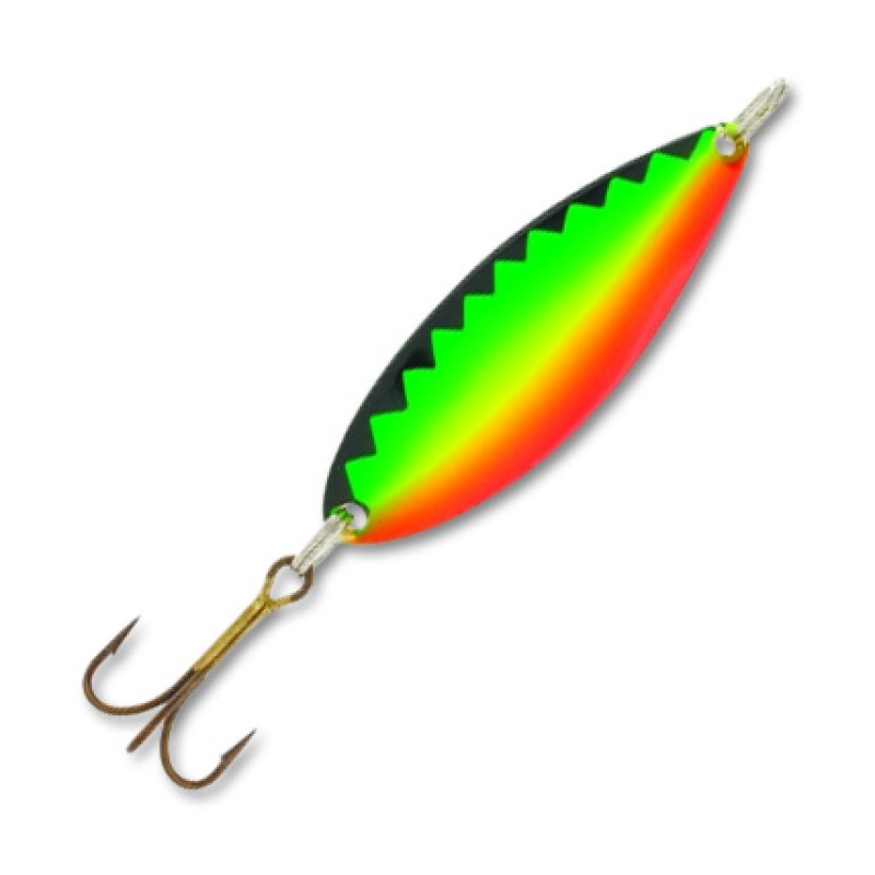 Блесна колеблющаяся Kuusamo Latka, длина 55 мм, вес 14 гр, цвет BL/GR/FYe/FR-S