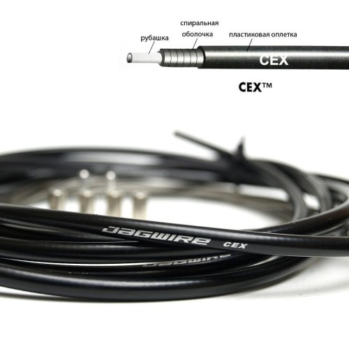Оплетка троса тормоза Jagwire Cex 5 мм, витое сечение, бухта 50 метров, черный