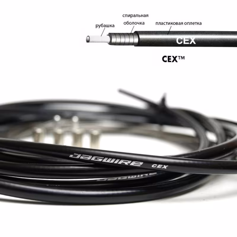 Оплетка троса тормоза Jagwire Cex 5 мм, витое сечение, бухта 50 метров, черный