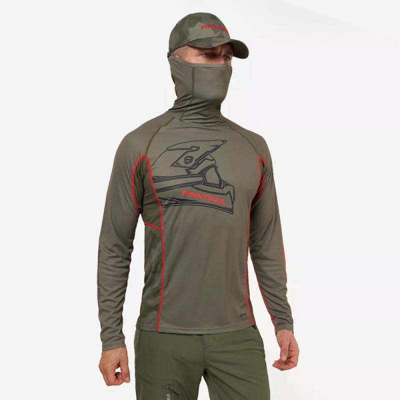 Лонгслив мужской Finntrail Vizard 6608 Khaki, полиэстер, хаки, размер 54-56 (XL), 180-190 см