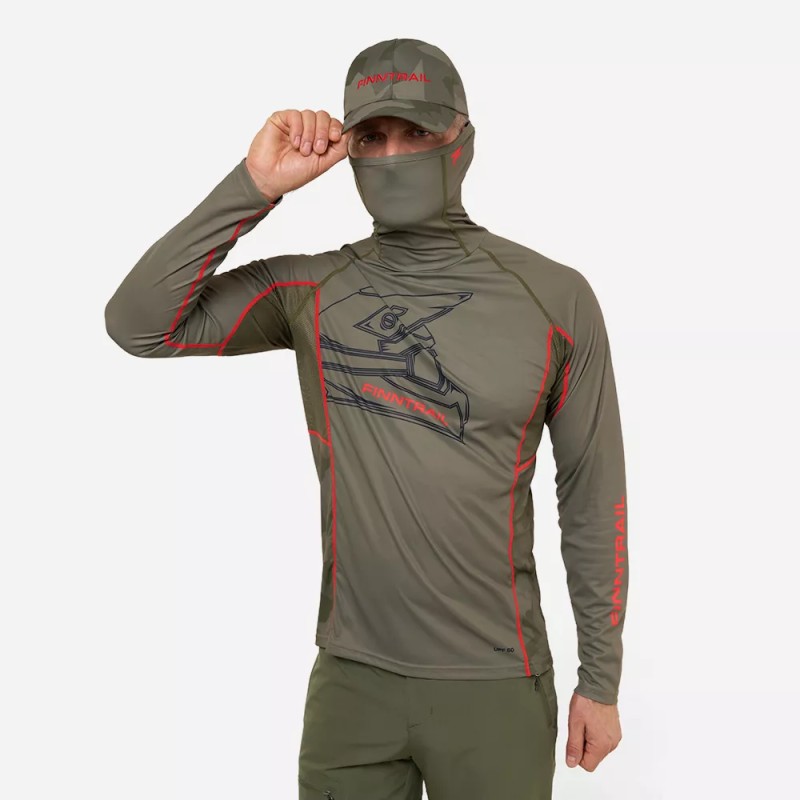Лонгслив мужской Finntrail Vizard 6608 Khaki, полиэстер, хаки, размер 54-56 (XL), 180-190 см