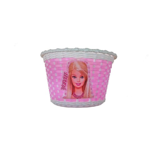 Корзина для детского велосипеда Trix BS-TX-03x6-12-WHP, 12-16 мм, плетёная, белый/розовый