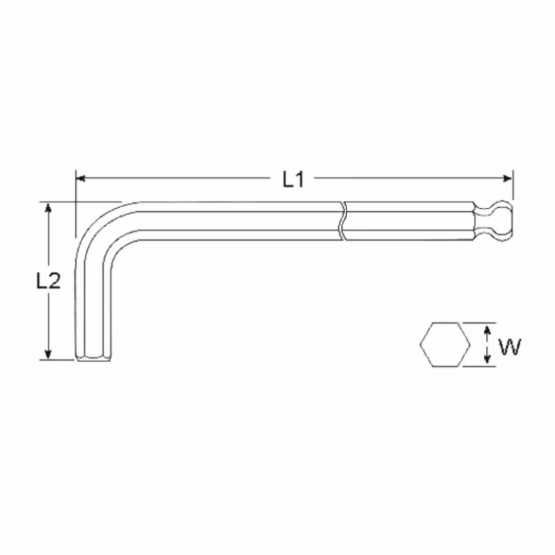 Ключ шестигранный Licota BP200015SM, 1.5 мм