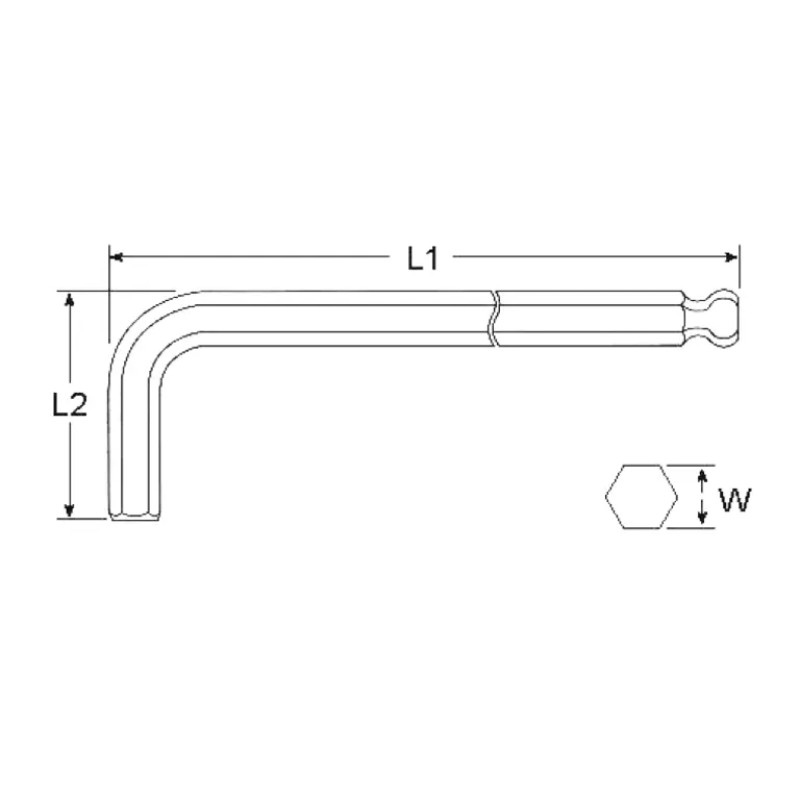 Ключ шестигранный Licota BP200015SM, 1.5 мм