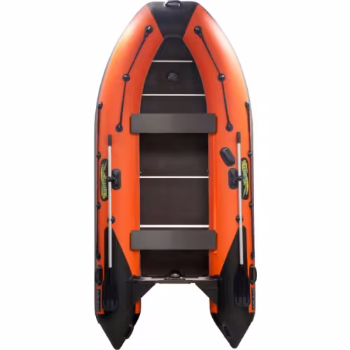 Надувная лодка ПВХ Адмирал 340 Sport Lite, пайол фанерный, красный/черный