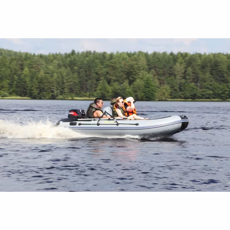 Надувная лодка ПВХ Адмирал 340 Sport Lite, пайол фанерный, красный/черный