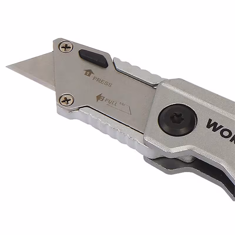Нож складной алюминиевый Workpro+11 лезвий