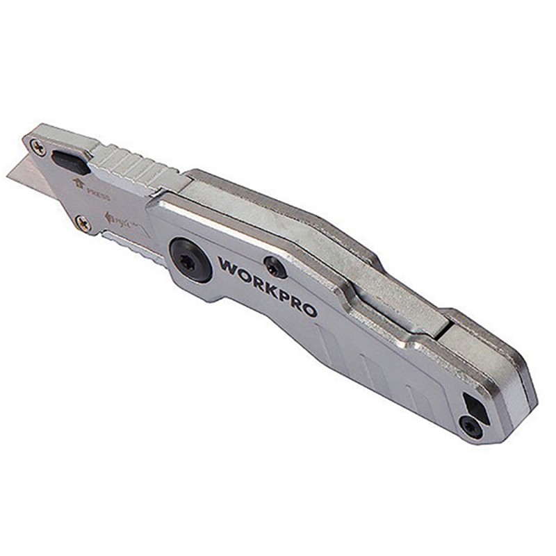 Нож складной алюминиевый Workpro+11 лезвий