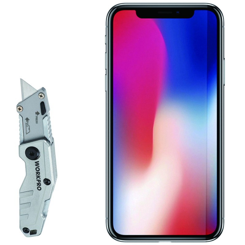 Нож складной алюминиевый Workpro+11 лезвий