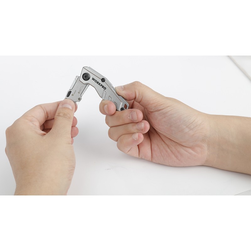 Нож складной алюминиевый Workpro+11 лезвий