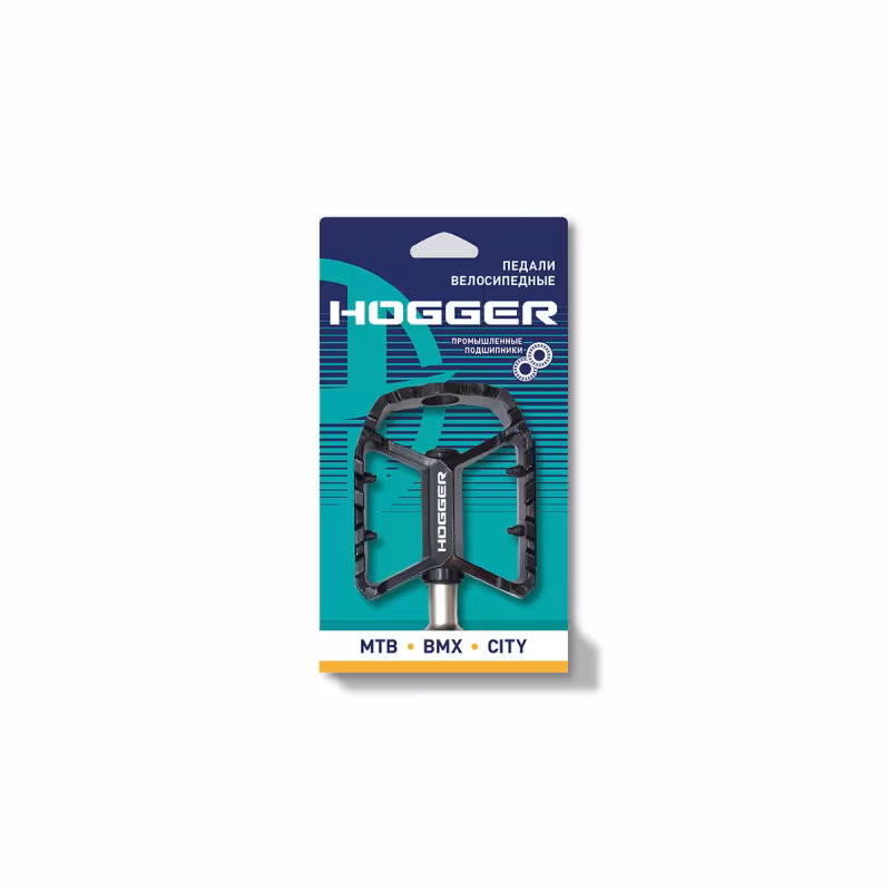 Педали платформенные Hogger PDHG605SBBK, 109x90 мм, на промподшипниках 9/16