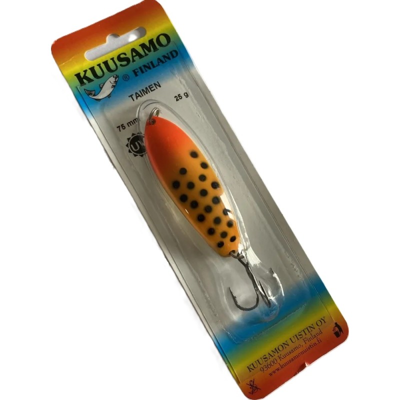 Блесна колеблющаяся Kuusamo Taimen BL/FR/FO-B, UV, 75 мм, 25 г