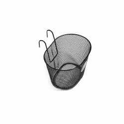 Корзина велосипедная передняя BSK888BLACK 24х18х22 см, на крюках