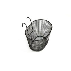Корзина велосипедная передняя BSK888BLACK 24х18х22 см, на крюках