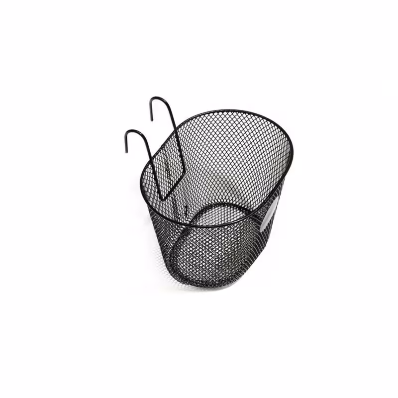 Корзина велосипедная передняя BSK888BLACK 24х18х22 см, на крюках