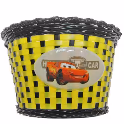 Корзина для детского велосипеда Trix BS-TX-02x2-12-BKYE, 12-16 мм, плетёная, черный/желтый