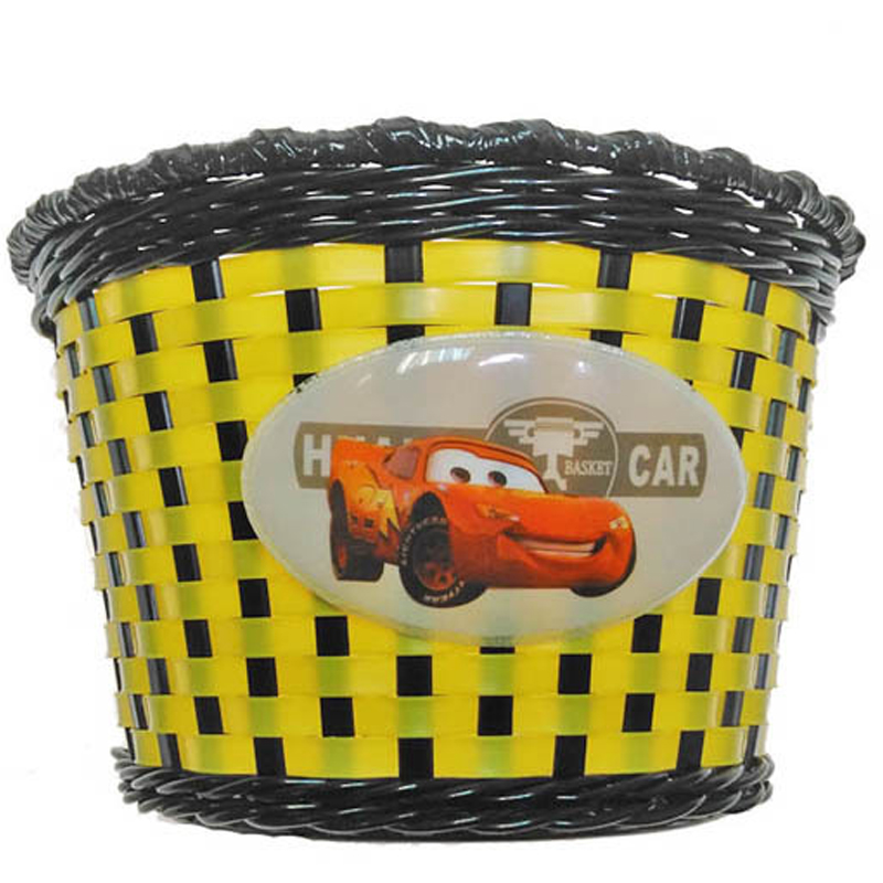 Корзина для детского велосипеда Trix BS-TX-02x2-12-BKYE, 12-16 мм, плетёная, черный/желтый