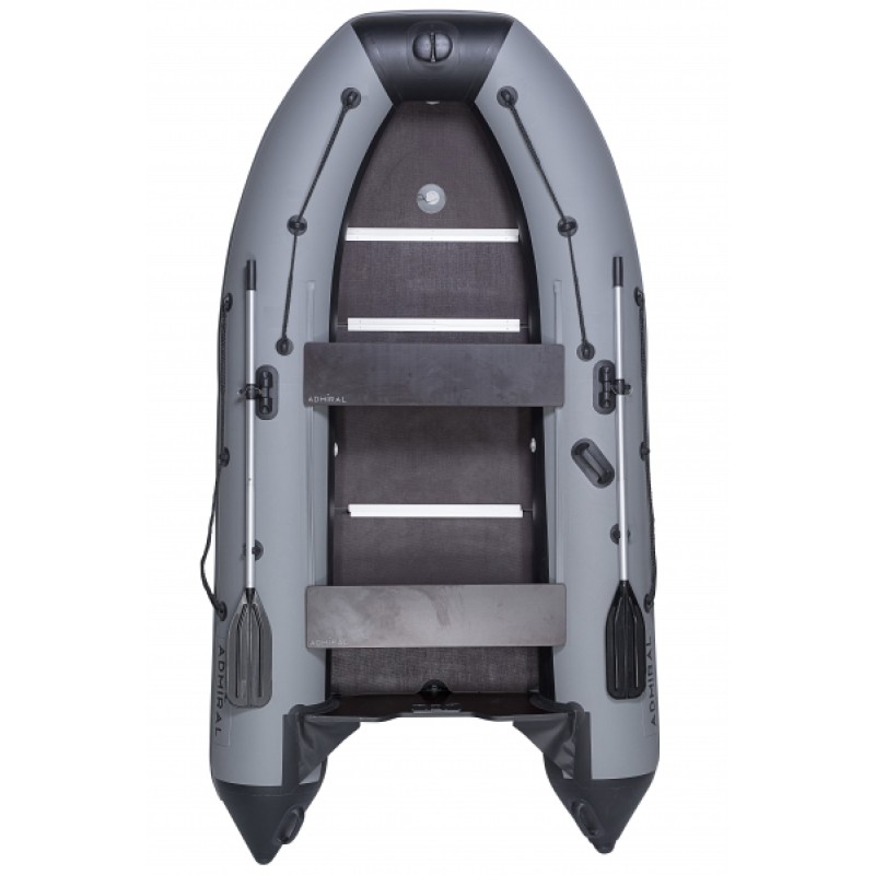 Надувная лодка ПВХ Адмирал 330 CF, пайол фанерный, белый/серый