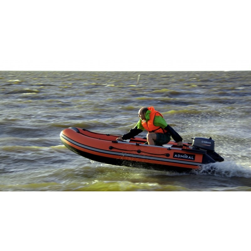 Надувная лодка ПВХ Адмирал 330 CF, пайол фанерный, белый/серый