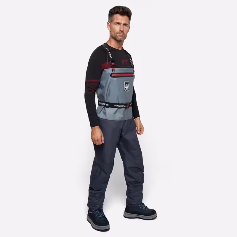 Полукомбинезон-вейдерсы Finntrail Wademan 1524 Grey, мембрана Hard-Tex, серый, размер 66-68 (XXLK), 185-195 см