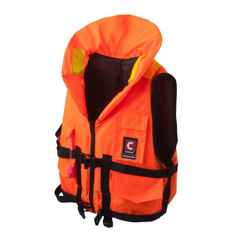 Жилет детский спасательный с подголовником Comfort Navigator (Штурман), до 40 кг, оранжевый, ГОСТ 58108-2019, подходит для ГИМС