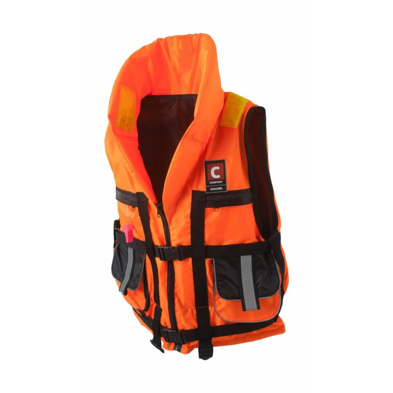 Жилет спасательный с подголовником Comfort Docker, до 60 кг, оранжевый, ГОСТ 58108-2019, подходит для ГИМС