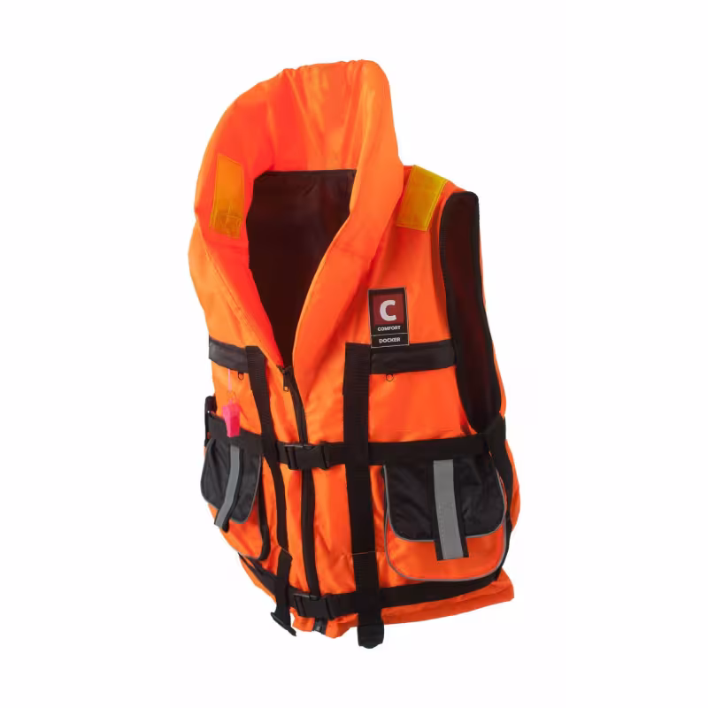 Жилет спасательный с подголовником Comfort Docker, до 100 кг, оранжевый, ГОСТ 58108-2019, подходит для ГИМС