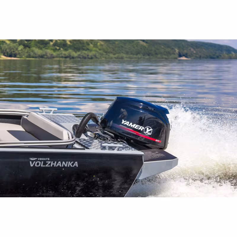 Лодка алюминиевая VBoats Волжанка 44 Fish (44F 14 F424) с мотором Yamery 30 FES