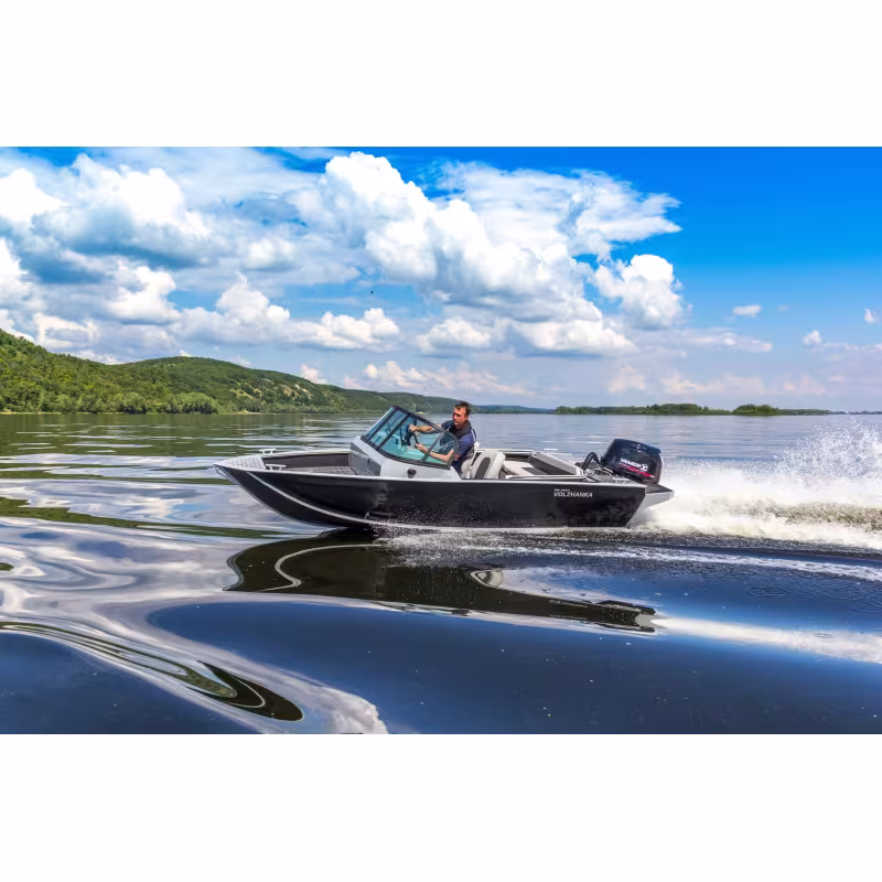 Лодка алюминиевая VBoats Волжанка 44 Fish (44F 14 F424) с мотором Yamery 30 FES