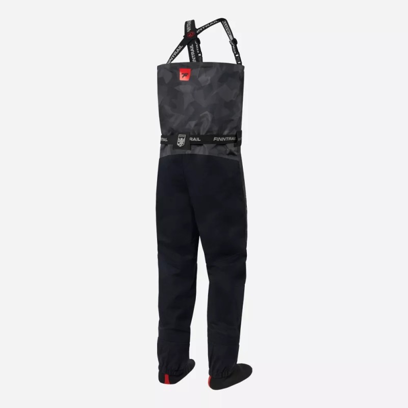Полукомбинезон-вейдерсы Finntrail Speedmaster 1528 Camo Shadow Black, мембрана Hard-Tex, серый камуфляж, размер 58-60 (XXL), 185-195 см