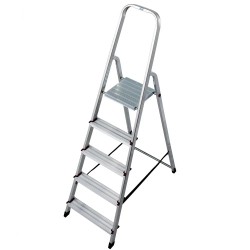 Стремянка Krause Corda 000729 алюминиевая, 1х5 ступеней