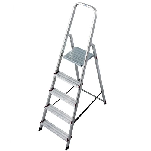 Стремянка Krause Corda 000729 алюминиевая, 1х5 ступеней