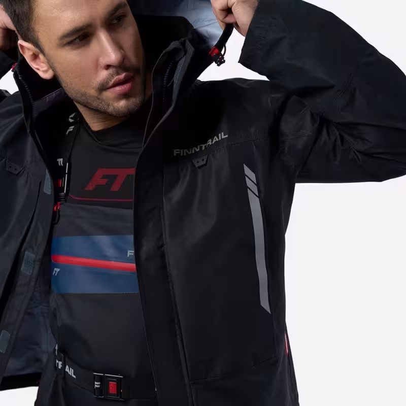 Куртка мужская Finntrail Athletic 4024 Graphite, мембрана Hard-Tex, черный, размер 62-64 (XXXL), 190-200 см