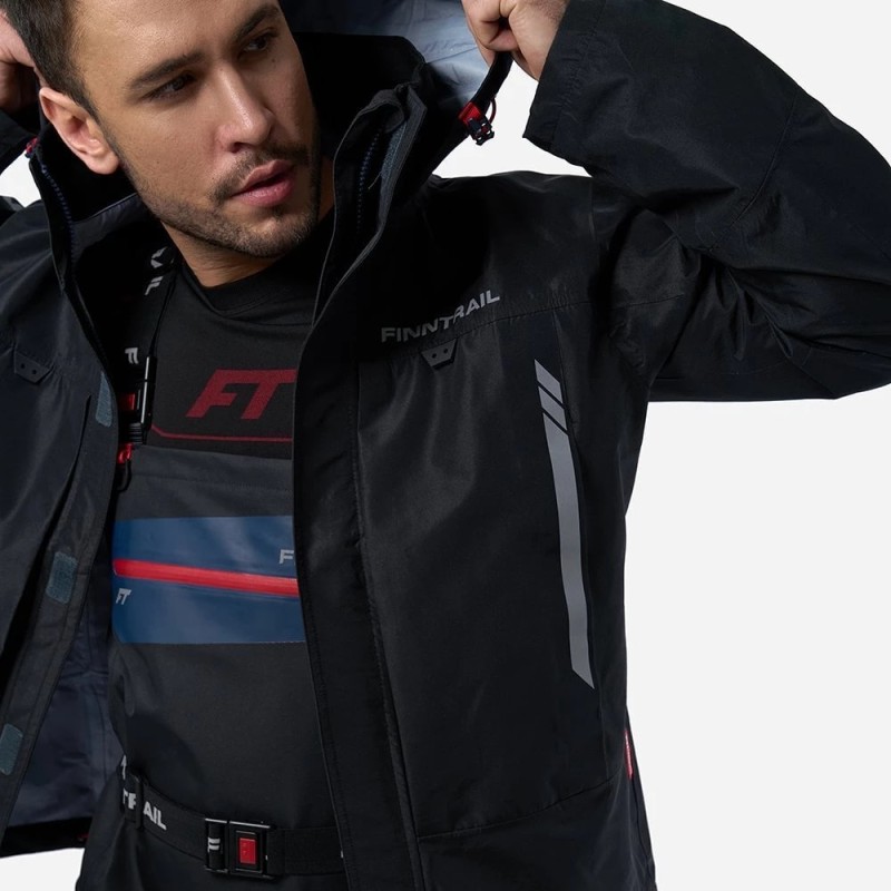 Куртка мужская Finntrail Athletic 4024 Graphite, мембрана Hard-Tex, черный, размер 62-64 (XXXL), 190-200 см