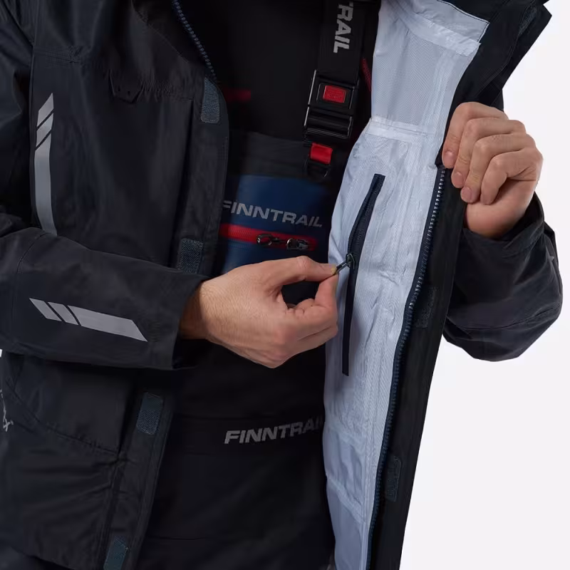 Куртка мужская Finntrail Athletic 4024 Graphite, мембрана Hard-Tex, черный, размер 62-64 (XXXL), 190-200 см