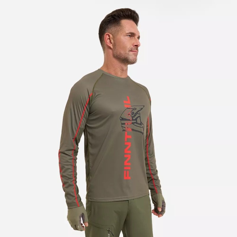 Лонгслив мужской Finntrail Wind Helmet 6610 Khaki, полиэстер, хаки, размер 48-50 (M), 170-180 см