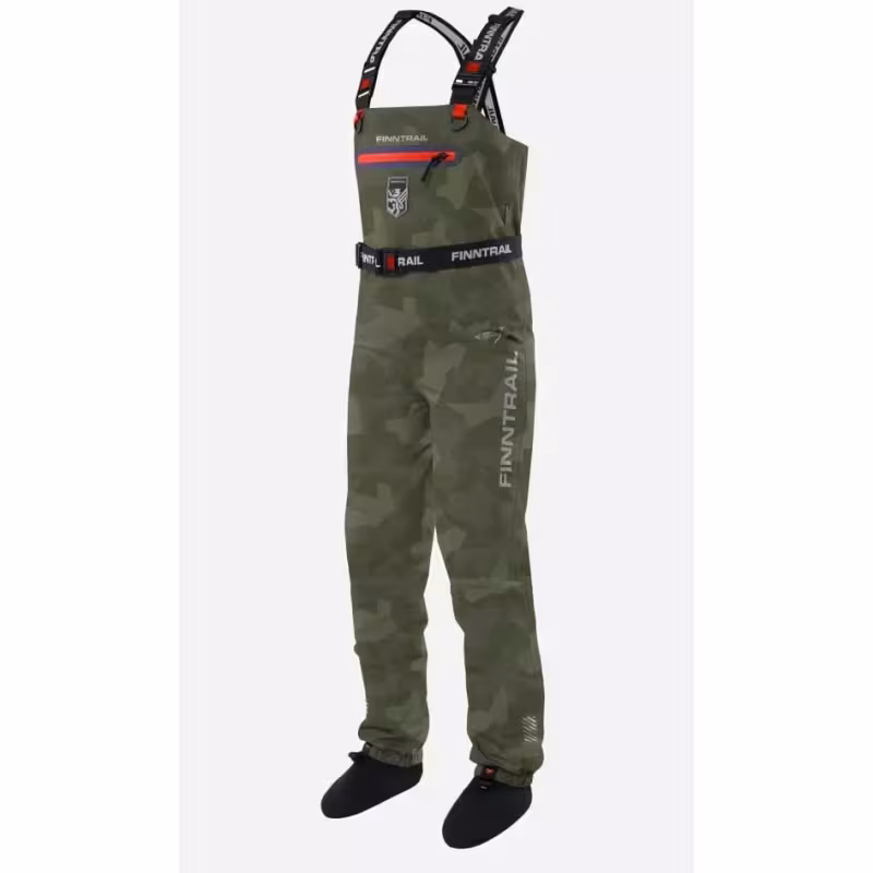 Полукомбинезон-вейдерсы женский Finntrail Rachel 1520, мембрана Hard-Tex, CamoShadowGreen, зеленый, размер S/38, 160-170 см