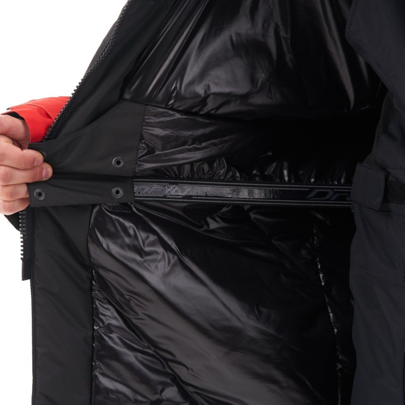 Пальто зимнее мужское Dragonfly Race Coat Red 2023, мембрана DFTEX, красный/черный, размер M