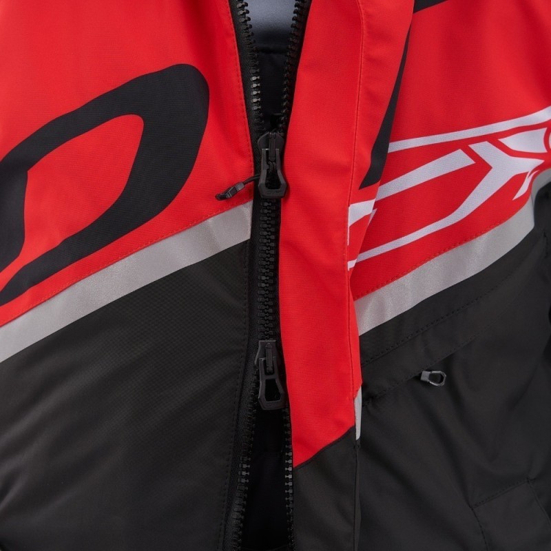 Пальто зимнее мужское Dragonfly Race Coat Red 2023, мембрана DFTEX, красный/черный, размер M