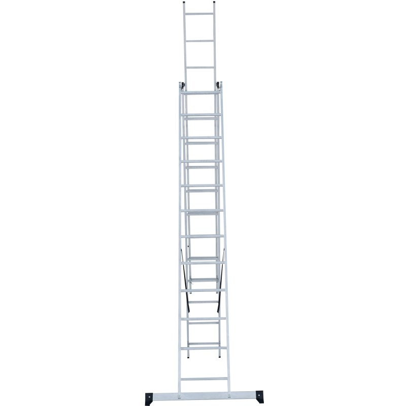 Лестница Новая Высота NV 1230, трёхсекционная алюминиевая, 6.82 м, 3х10 ступеней