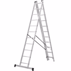 Лестница Новая Высота NV 1230,трёхсекционная алюминиевая, 7.09 м, 3х11 ступеней