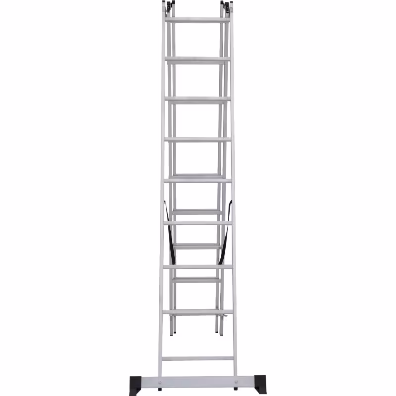 Лестница Новая Высота NV 1230, трёхсекционная алюминиевая, 5.52 м,  3х9 ступеней