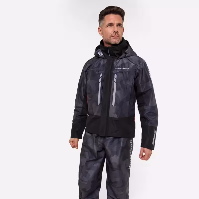 Куртка мужская Finntrail Greenwood 4021 CamoShadowBlac, мембрана Hard-Tex, черный, размер 62-64 (XXXL), 190-200 см