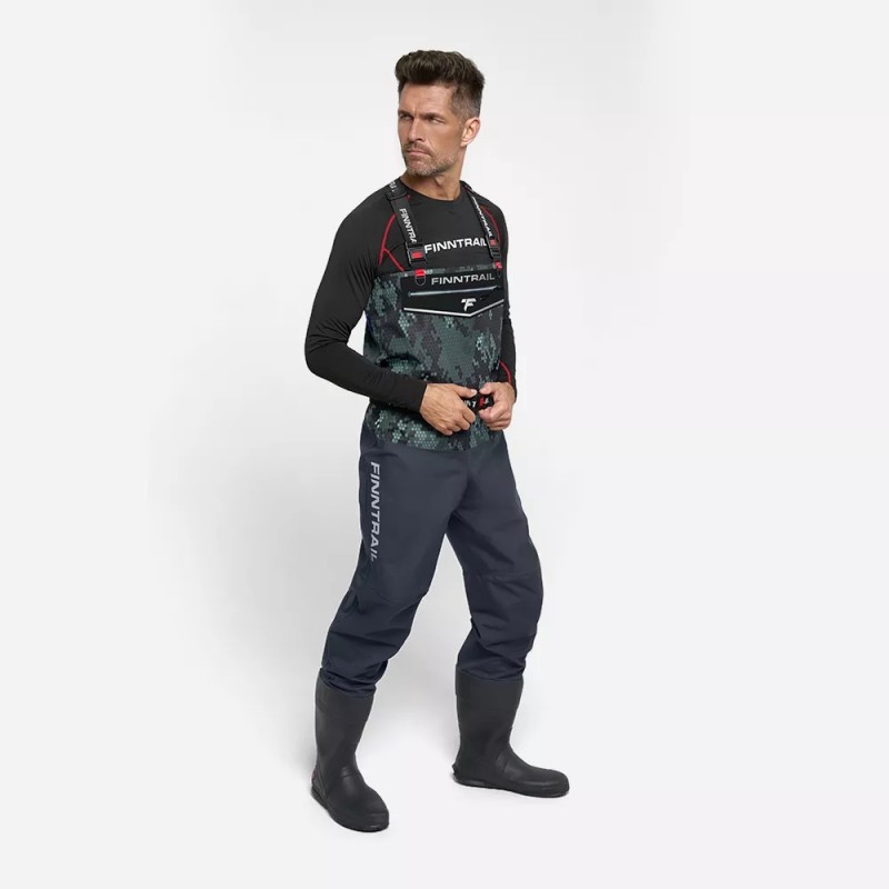 Полукомбинезон-вейдерсы Finntrail Enduro BF 5281 CamoGrey, мембрана Hard-Tex, серый камуфляж, размер LK/44, 175-185 см