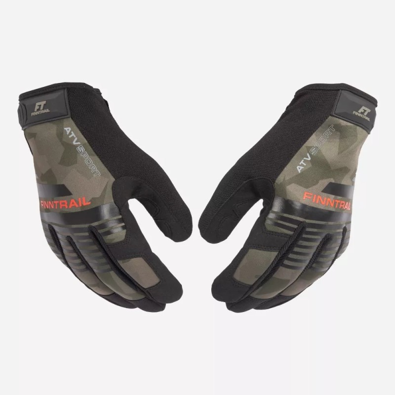 Мотоперчатки Finntrail Eagle 2840 CamoShadowGreen, черный/камуфляж, неопрен, размер M