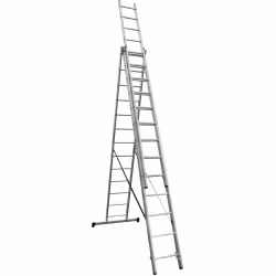 Лестница Новая Высота NV 1230, трёхсекционная алюминиевая, 8.71 м, 3х13 ступеней