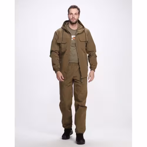 Костюм мужской OneRus Егерь, ткань Брезент, хаки, размер 60-62, 182-188 см