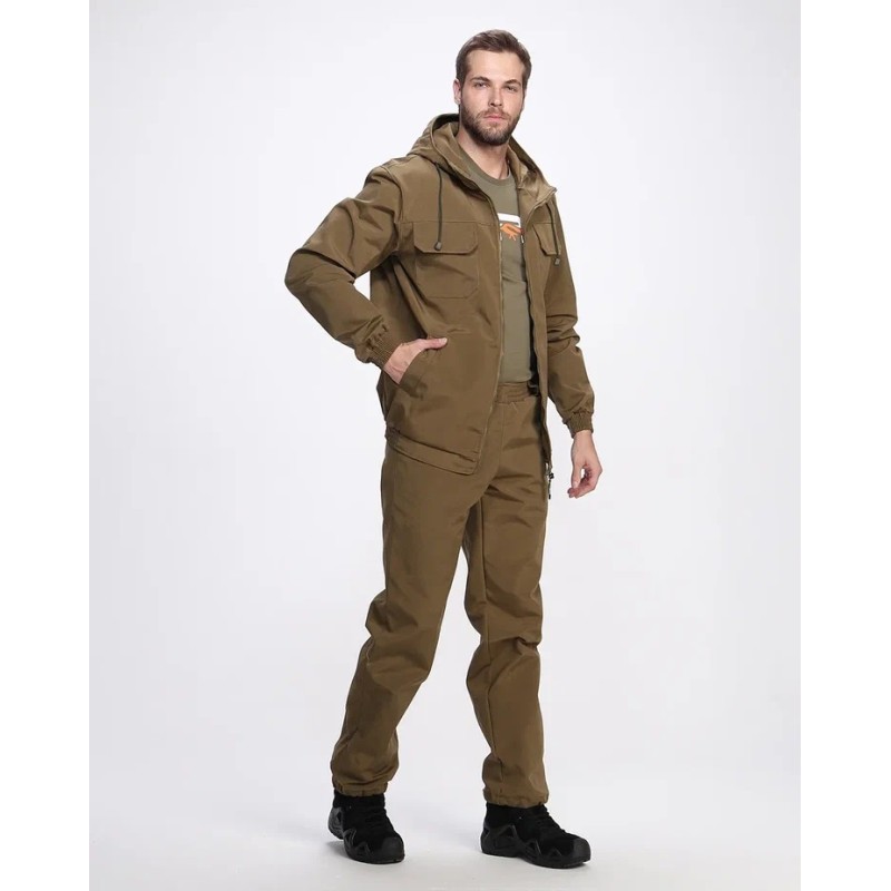 Костюм мужской OneRus Егерь, ткань Брезент, хаки, размер 60-62, 182-188 см