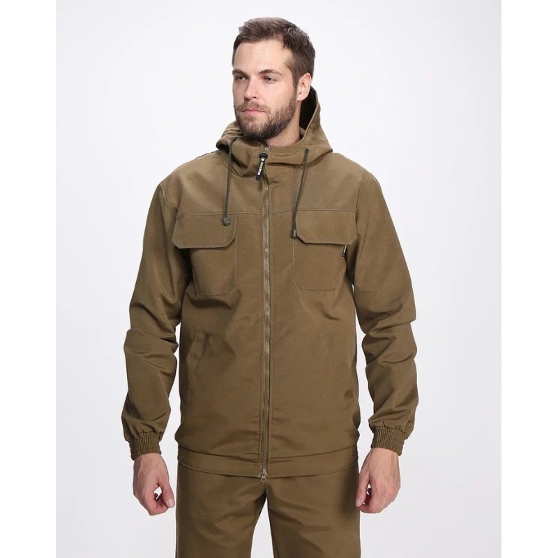 Костюм мужской OneRus Егерь, ткань Брезент, хаки, размер 60-62, 182-188 см